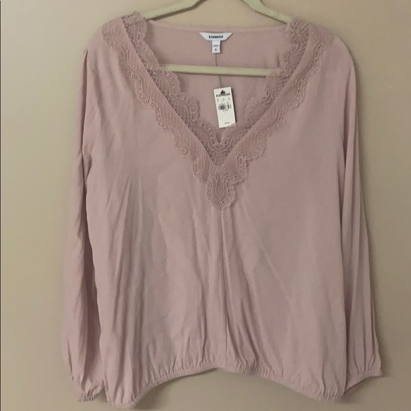 NWT Express Pink Lace Blouse - Picture 6 of 7